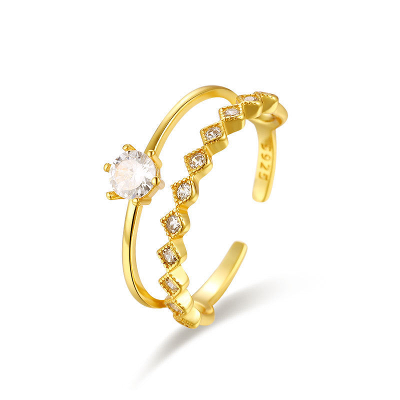 Stackable Layered Zircon Ring