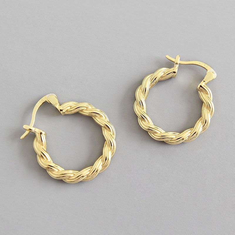 Twist Woven Gold Earrings