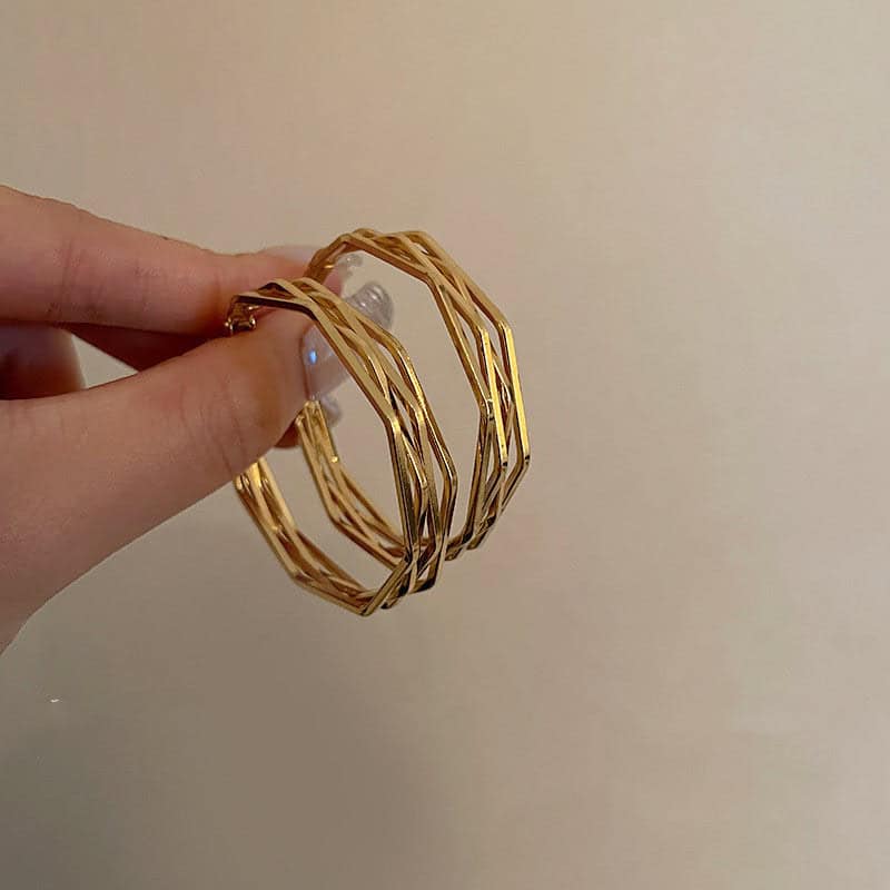 Layered Geometric Hoop Earrings