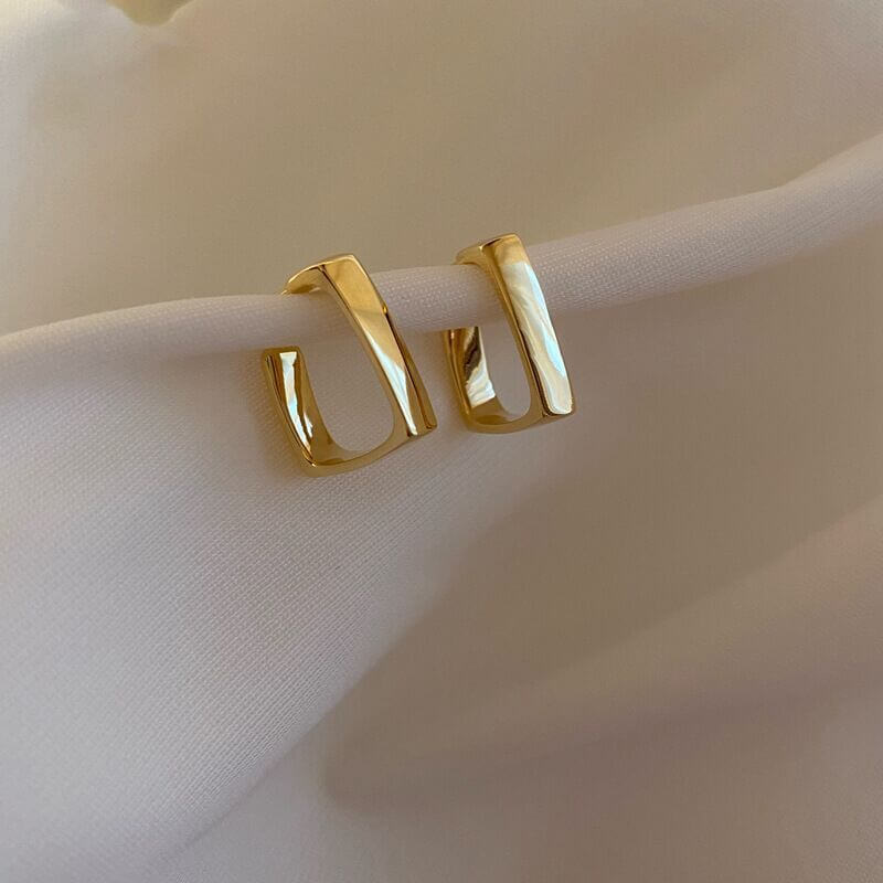 Geometric Gold Hoop Earrings