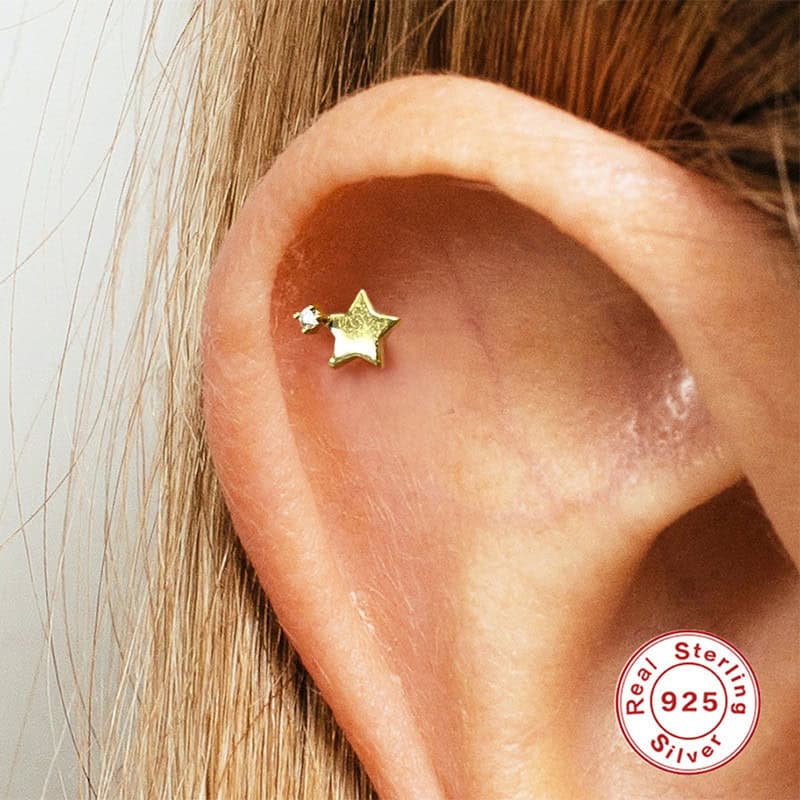 S925 Star Diamond Studs