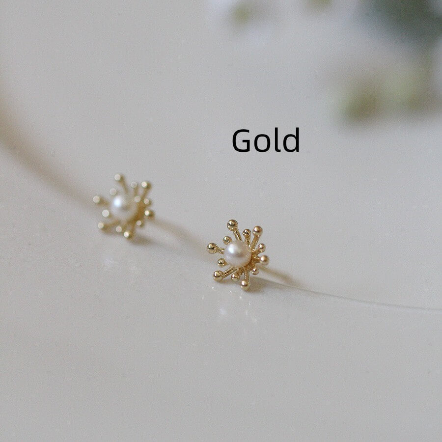 Gold Flower Stud Earrings