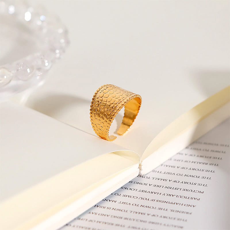 Gold Plaid Cuff Ring