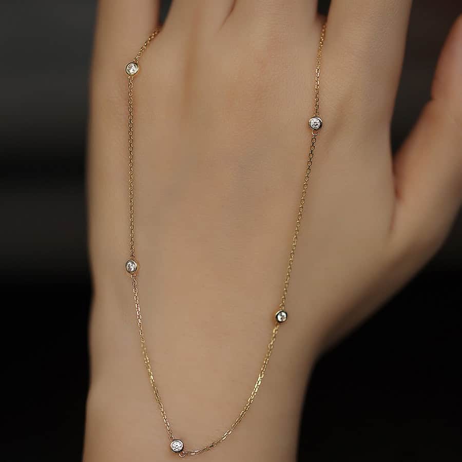 S925 Sterling Silver Gold Plated Necklace Design Sense Ins Starry Clavicle Chain