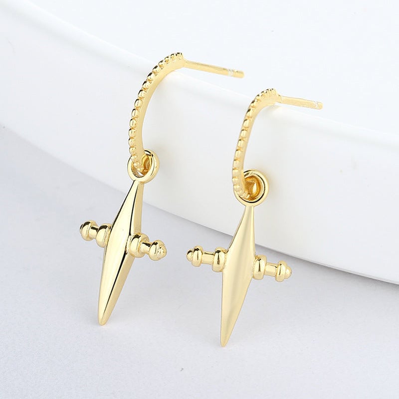 3D Star Cross Earrings