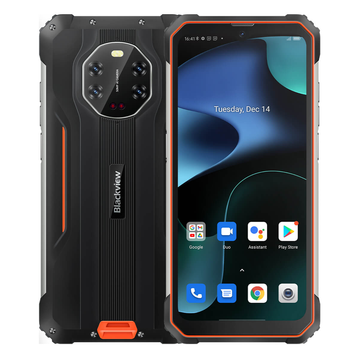 Blackview BV8800 50MP 6.58" 8+128GB IR Night Vision Camera 90Hz Display 33W Charge Ruggedized Phone