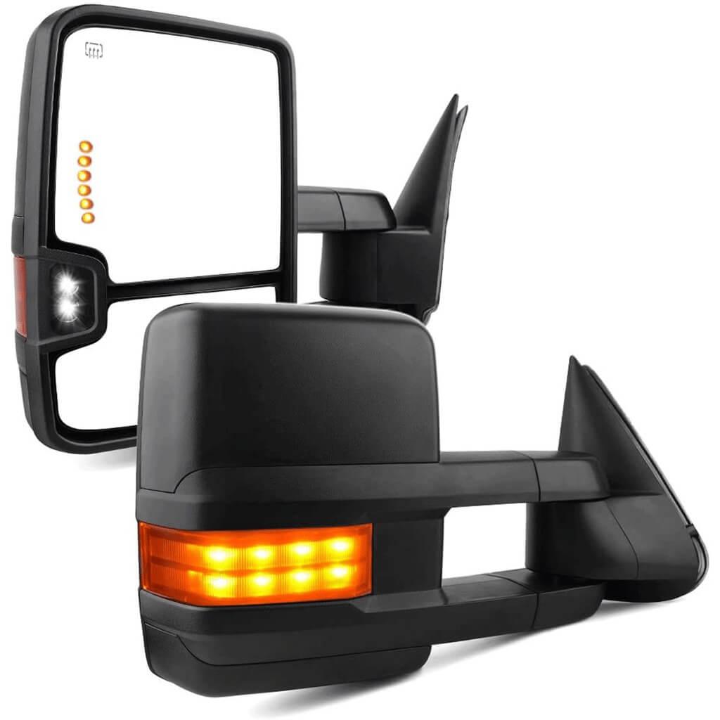 YITAMOTOR 2003-2006 Chevy Silverado Tahoe Suburban Power Heated Extendable Tow Mirrors with LED Turn Signals