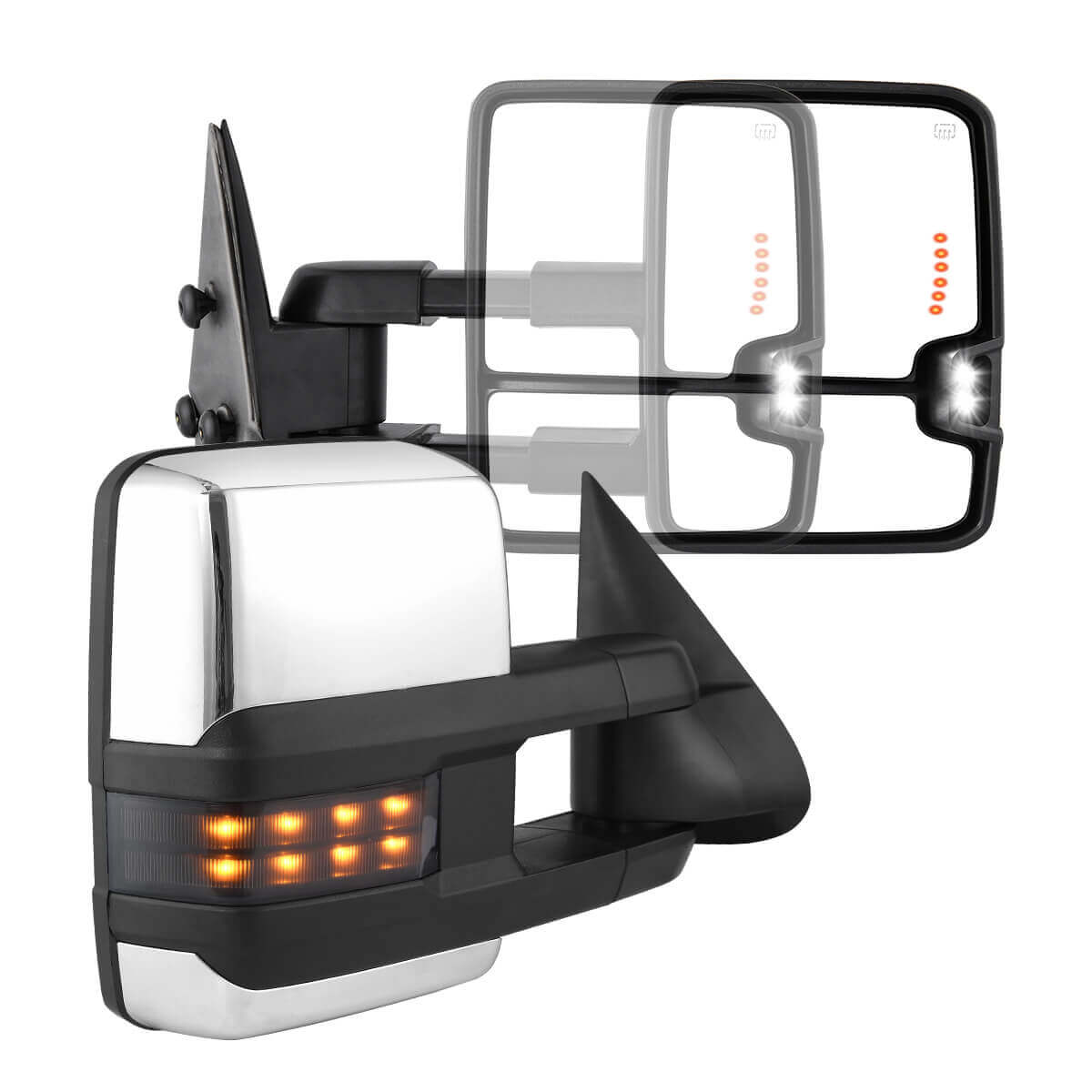 YITAMOTOR 2003-2006 Chevy Silverado/GMC Sierra/Cadillac Escalade Towing Mirrors, Power heated w/ Turn Signal