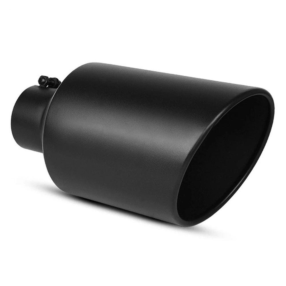 YITAMOTOR 4'' inlet 8'' Outlet 15 inch Long Bolt On Diesel Exhaust Tip Black Stainless Steel