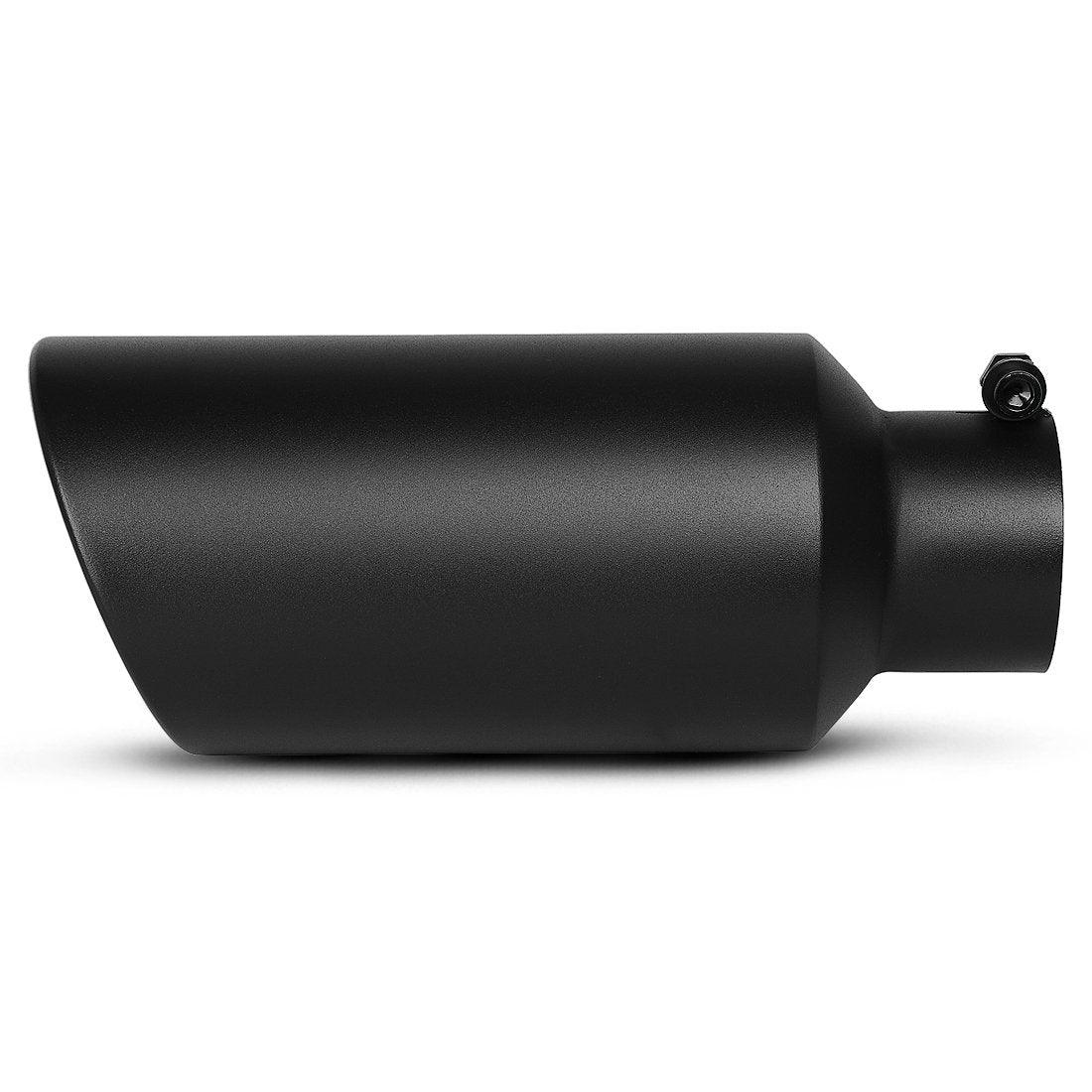 YITAMOTOR Exhaust Tip 3'' Inlet 5'' Outlet 12 inch Long Bolt On Black Stainless Steel Diesel