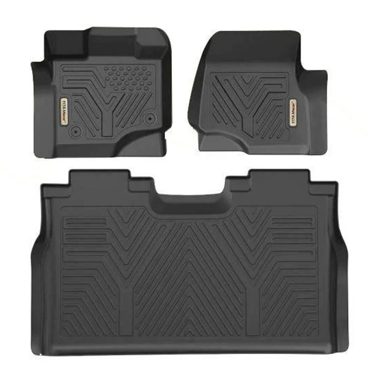 YITAMOTOR 15-24 Ford F-150 Super Crew Cab 1st & 2nd Row Floor Mats Floor Liner All Weather Protection