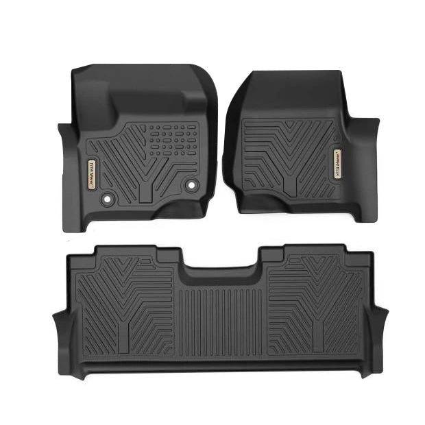 YITAMOTOR Floor Mats Liners For 2017-2024 Ford F-250/F-350 Super Duty Crew Cab, 1st & 2nd Row All Weather Protection