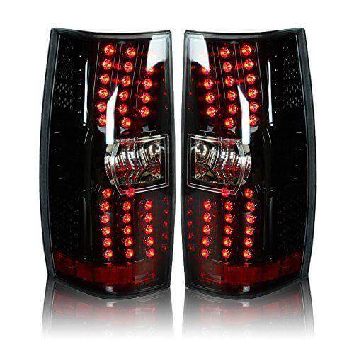 YITAMOTOR 2007-2014 Chevy Suburban Tahoe LED Tail Lights Smoke Lens