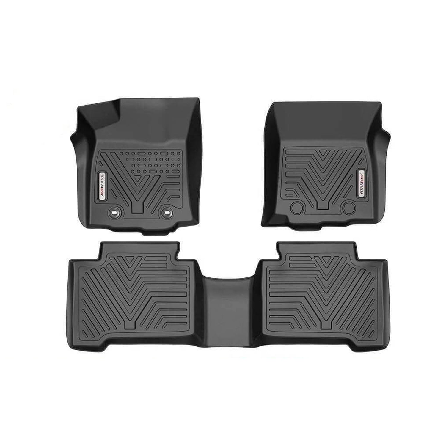 YITAMOTOR 2016-2017 Toyota Tacoma Double Cab Floor Mats Floor Liners All Weather Protection Black Rubber