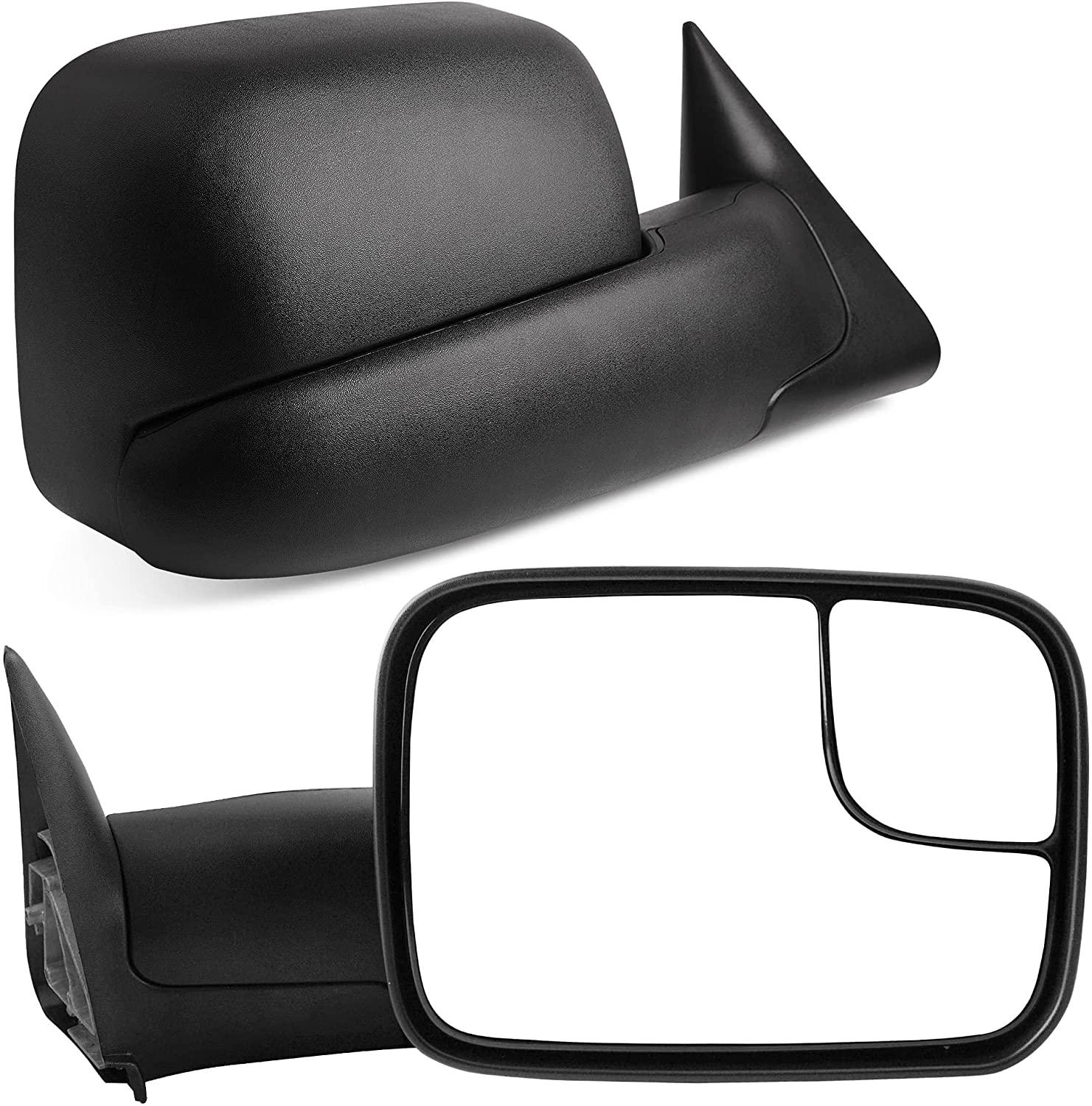 YITAMOTOR Tow Mirrors for 94-01 Dodge Ram 1500 94-02 Ram 2500 3500 Manual Adjusted / Manual Flip-up Manual Fold