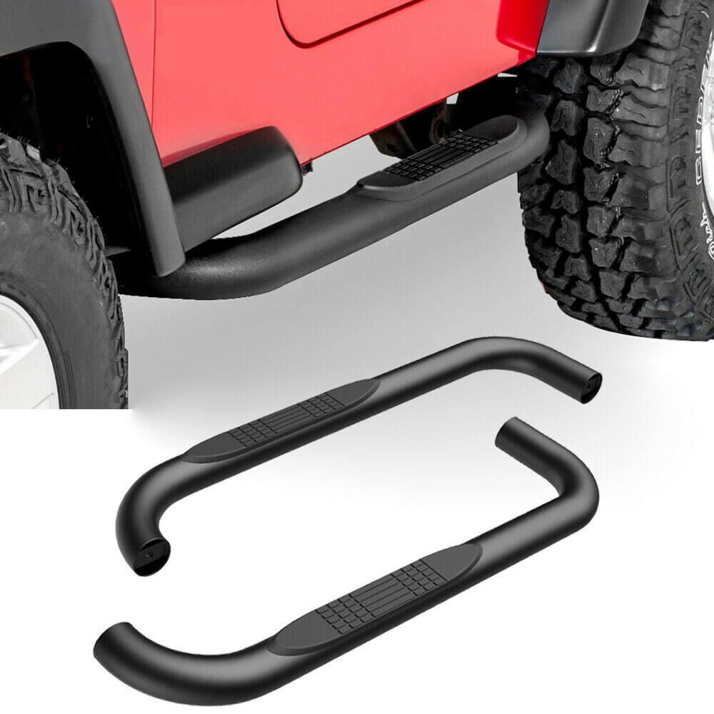 YITAMOTOR 1987-2006 Jeep Wrangler TJ YJ 3" Running Boards Nerf Bars Side Steps, Black Powder Coating Finish