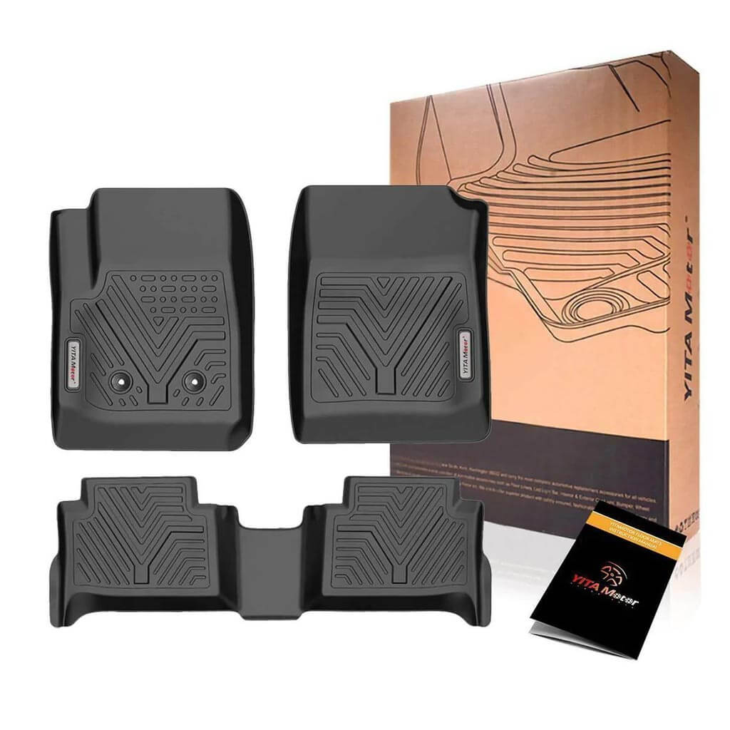 YITAMOTOR 15-22 Chevy Colorado Crew Cab/GMC Canyon Crew Cab Floor Mats, 1st & 2nd Row All Weather Protection