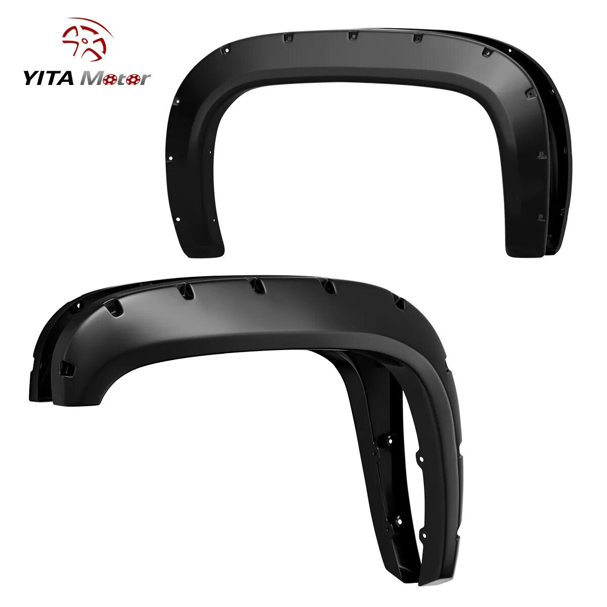 YITAMOTOR Front & Rear Fender Flares Compatible with 2007-2013 Chevy Silverado 1500 (Only Fit 69.3” Short Bed) (NOT for GMC Sierra), Off-road Smooth Black Finish Wheel Flares Pocket Riveted Style