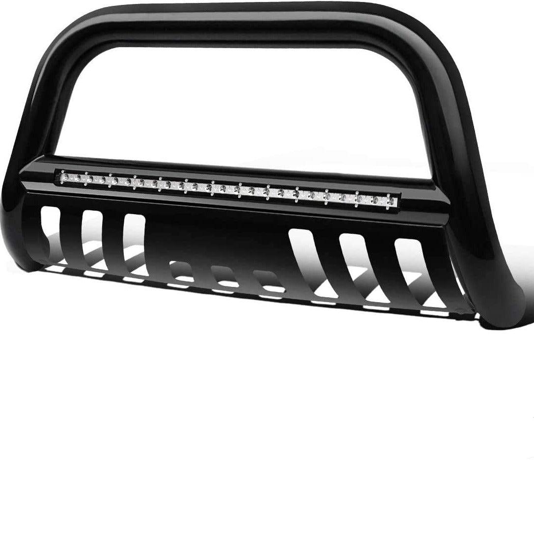 YITAMOTOR Black Bull Bar for 04-23 Ford F-150 3" Tubing Front Grille Brush Push Bumper Guard with Led Lights