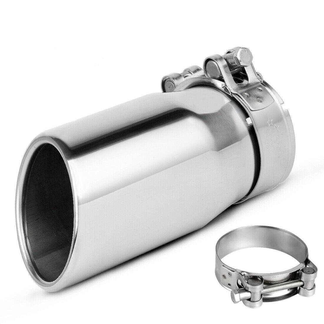 YITAMOTOR Exhaust Tip 2.5" Inlet 3" Outlet 6"Long Bolt on / Clamp On Tailpipe Stainless