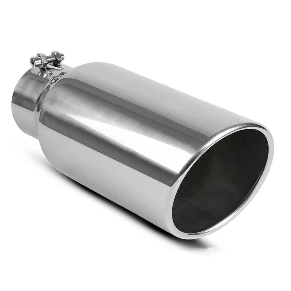 YITAMOTOR 4'' Inlet 6'' Outlet 15'' Long Bolt On Diesel Exhaust Tip Chrome Stainless Steel