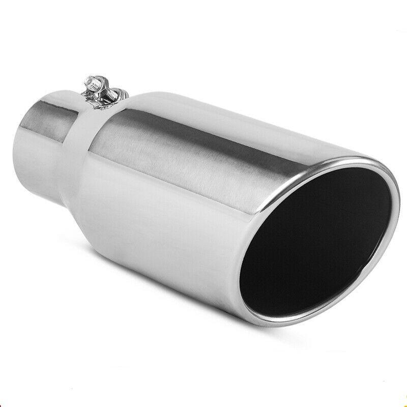 YITAMOTOR 2.5''x4''x9'' Universal Bolt on Chrome Polished Stainless Steel Exhaust Tip, Clamp On Design