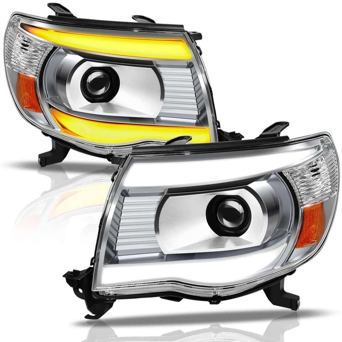 YITAMOTOR Projector Headlights 2005-2011 Toyota Tacoma Assembly Switchback LED Turn Signal Headlamp