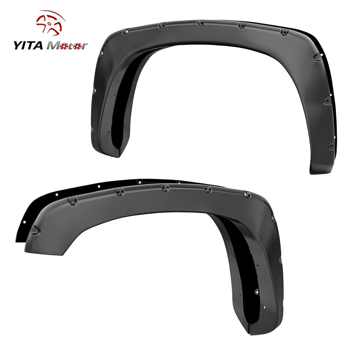 YITAMOTOR Fender Flares Kit Compatible for 1999-2006 Chevy Silverado GMC Sierra (Incl. 2007 Classic Models), Textured Matte Black Finish Front Rear Wheel Wells Covers Guards Pocket Rivet Style