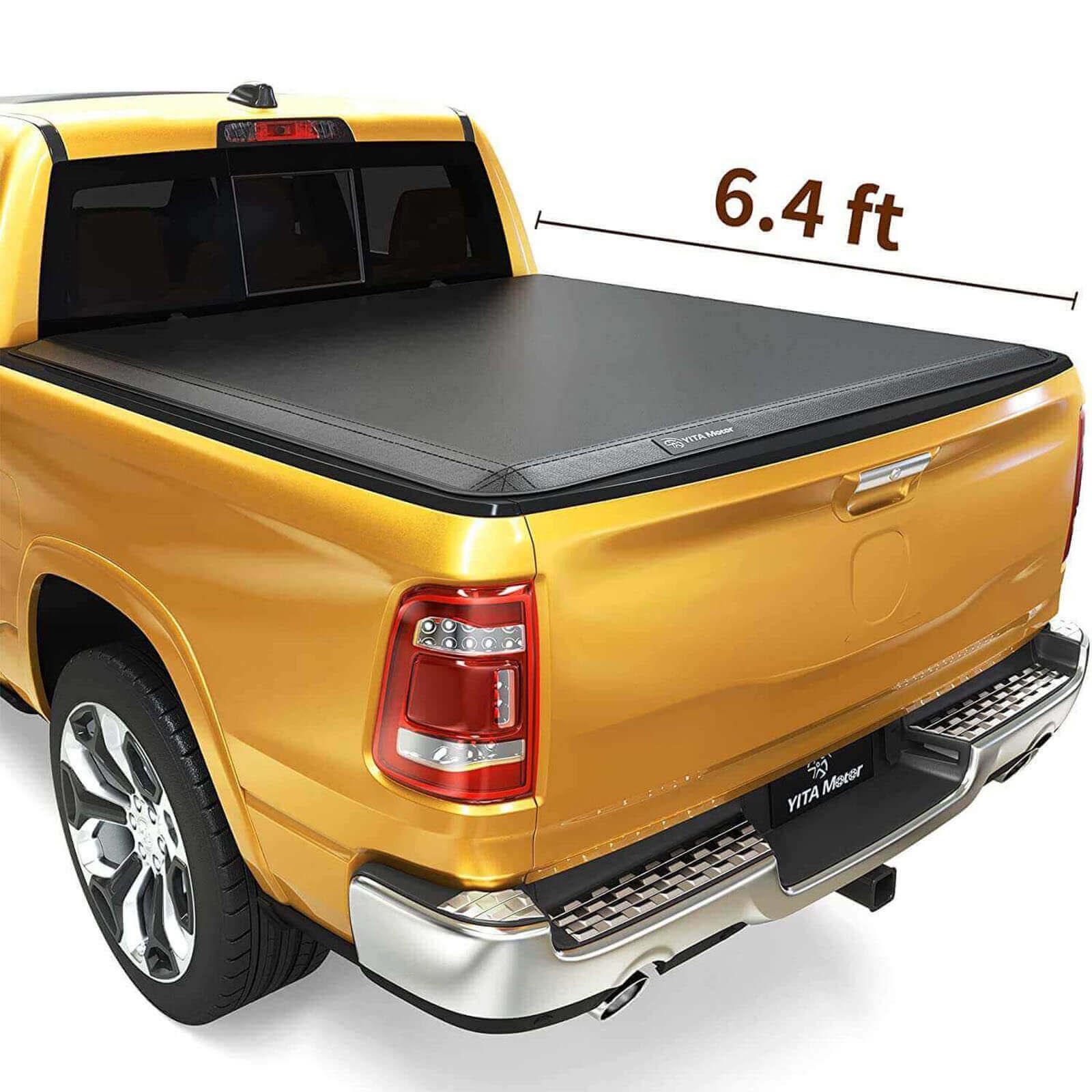 YITAMOTOR Soft Tri-Fold Tonneau Cover for 2002-2025 Ram 1500, Fleetside 6.4 ft Bed Without Rambox