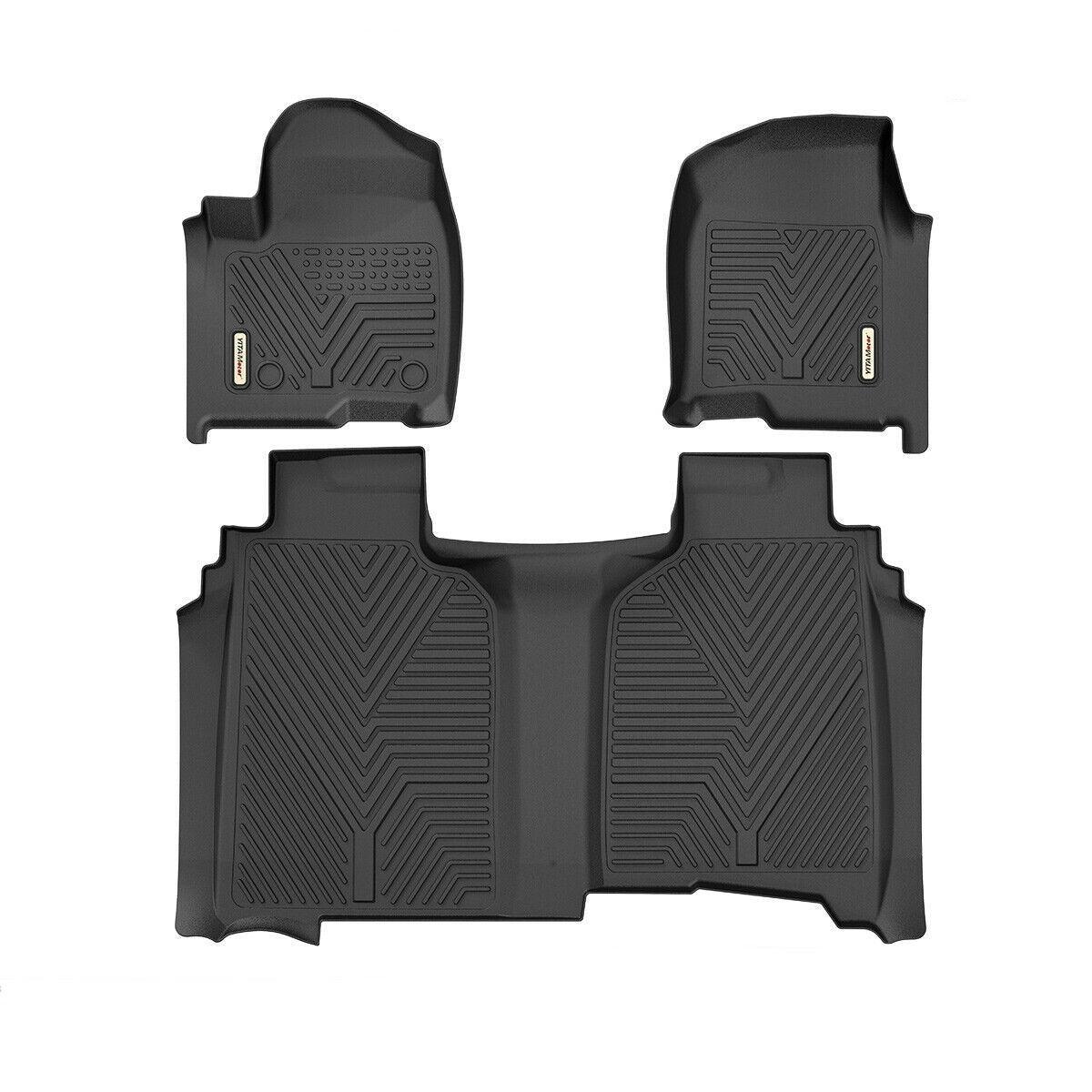 YITAMOTOR For 2019-2024 Chevy Silverado Crew Cab Floor Mats 1st 2nd Row Rubber Liner