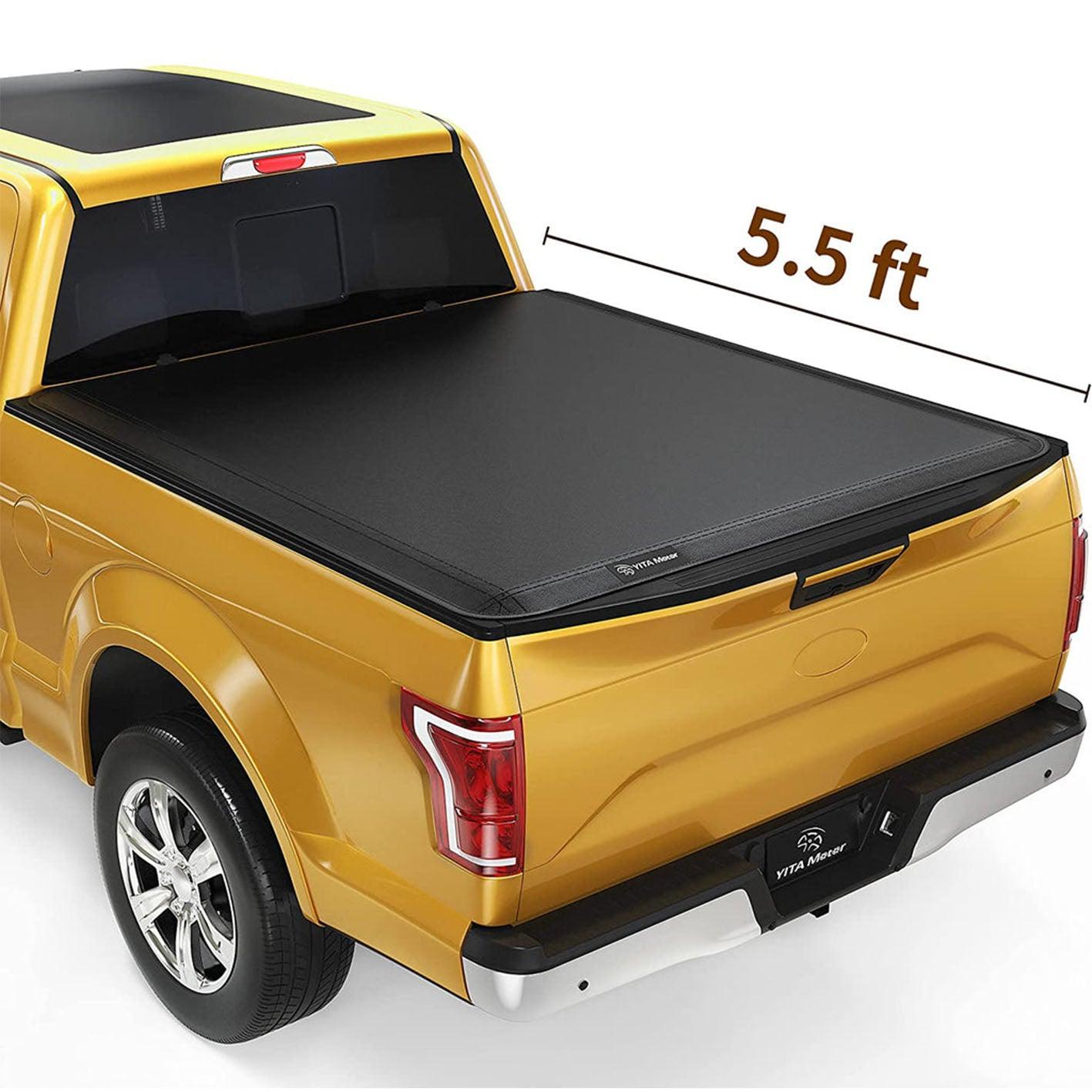 YITAMOTOR 2015-2024 Ford F-150 5.5ft bed Soft Tri-fold Truck Bed Tonneau Cover