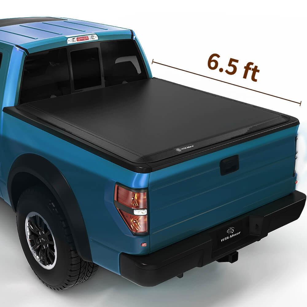 YITAMOTOR Soft Tri-fold 2009-2014 Ford F-150 (Excl. Raptor Series), Styleside 6.5 ft Bed Truck Bed Tonneau Cover