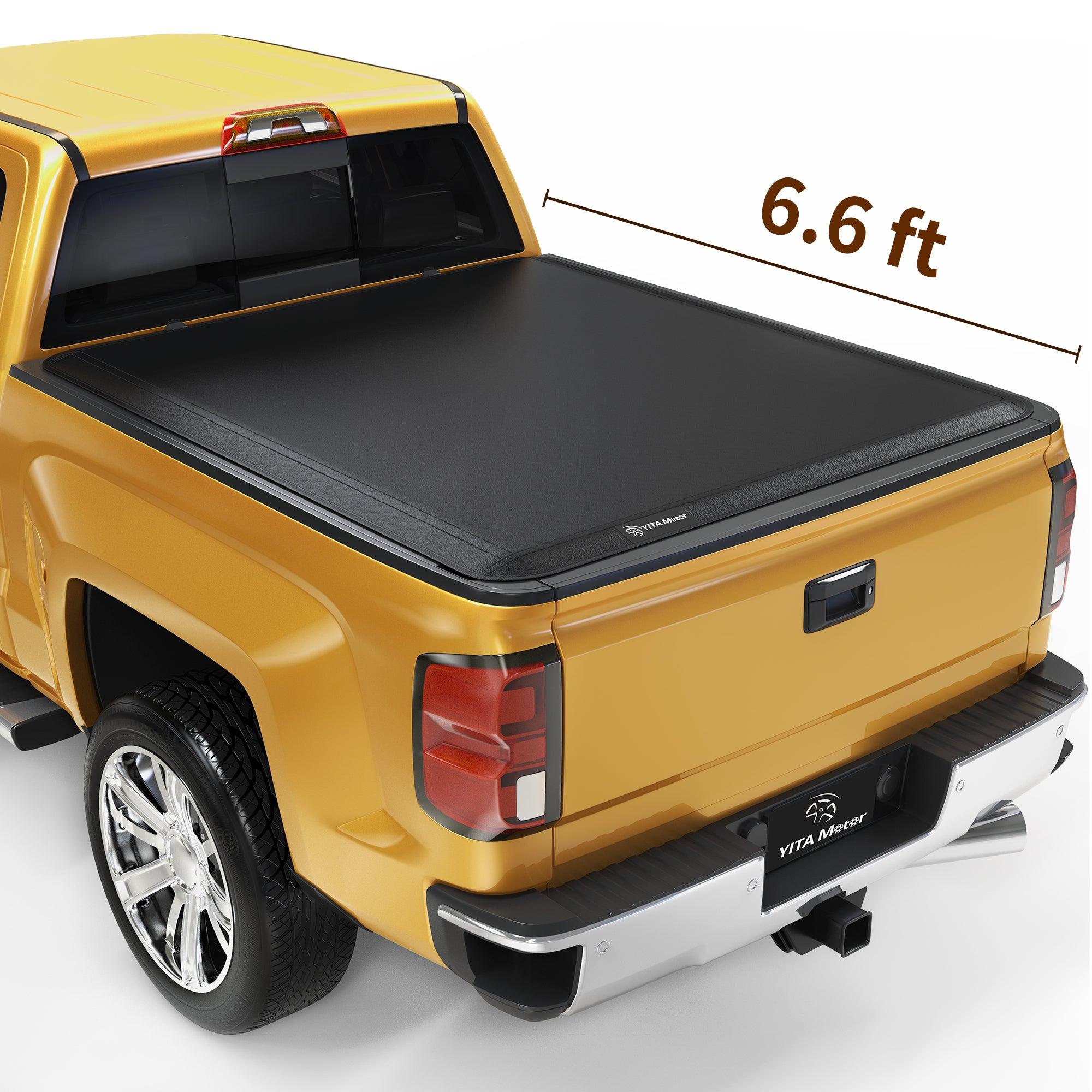 YITAMOTOR Soft Tri Fold 2014-2018 Chevy Silverado/GMC Sierra 1500, 2019 Legacy/Limited Fleetside 6.6 ft Bed Truck Bed Tonneau Cover