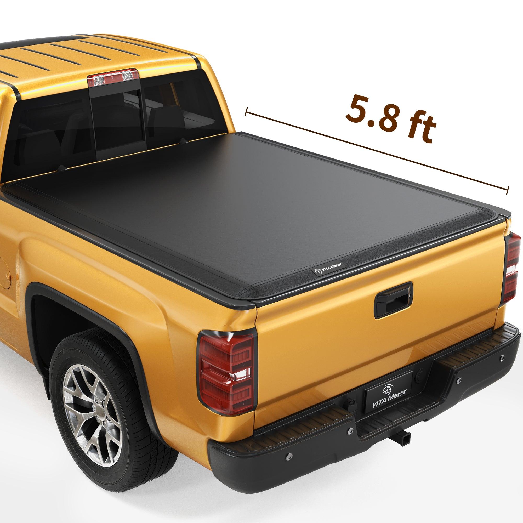 YITAMOTOR Soft Tri-Fold 2007-2013 Chevy Silverado/GMC Sierra 1500, Fleetside 5.8 ft Bed Truck Bed Tonneau Cover