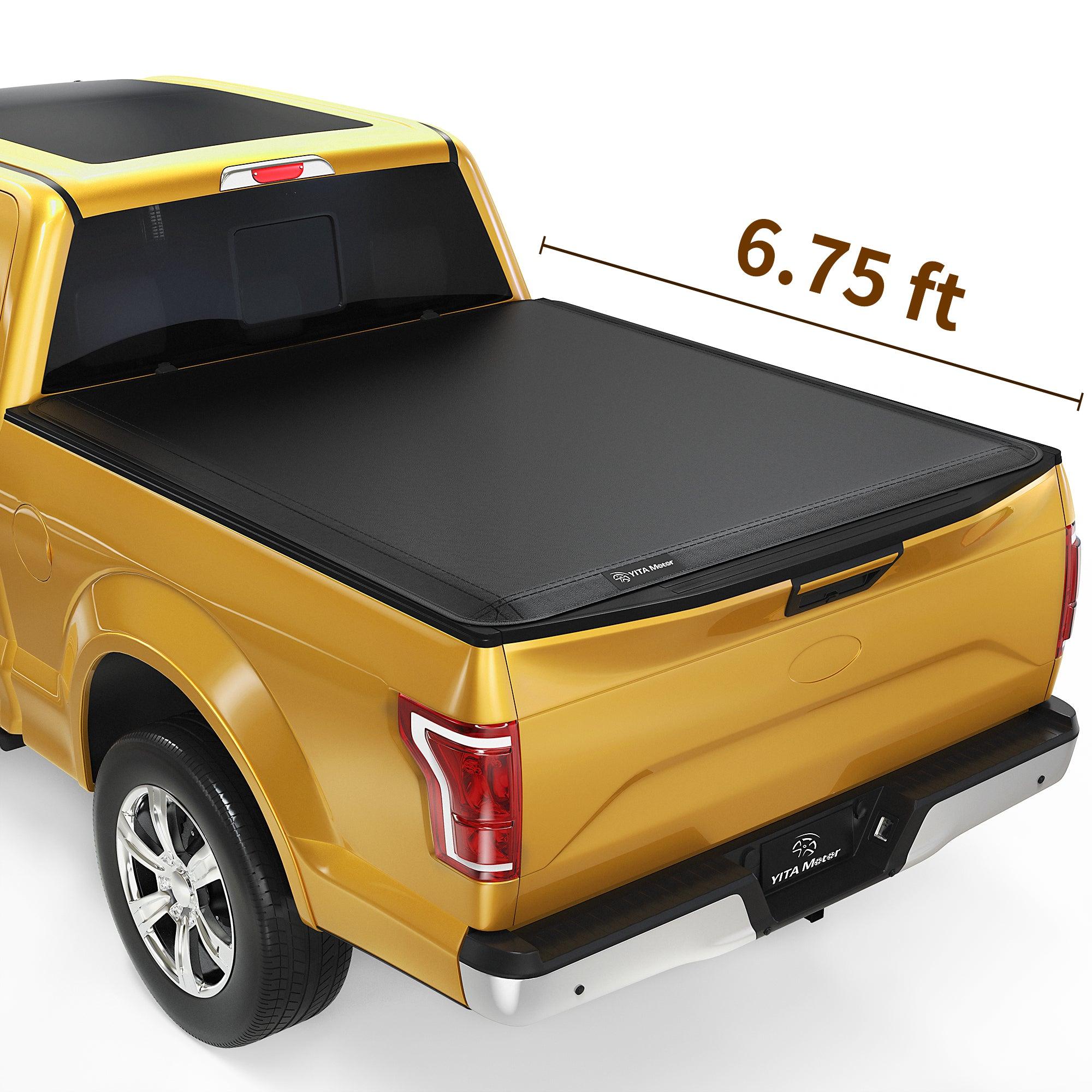 YITAMOTOR Soft Tri-fold 1999-2024 Ford F-250 F-350 Super Duty, Styleside 6.75 ft Bed Truck Bed Tonneau Cover