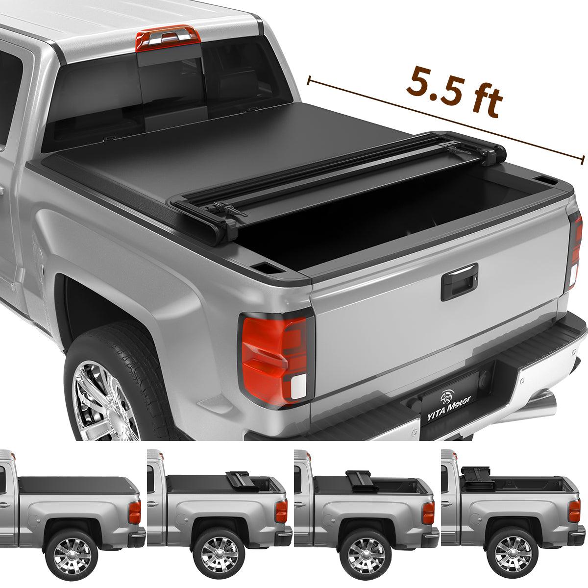 YITAMOTOR Soft Quad Fold 2015-2024 Ford F-150, Styleside 5.5 ft Bed Truck Bed Tonneau Cover