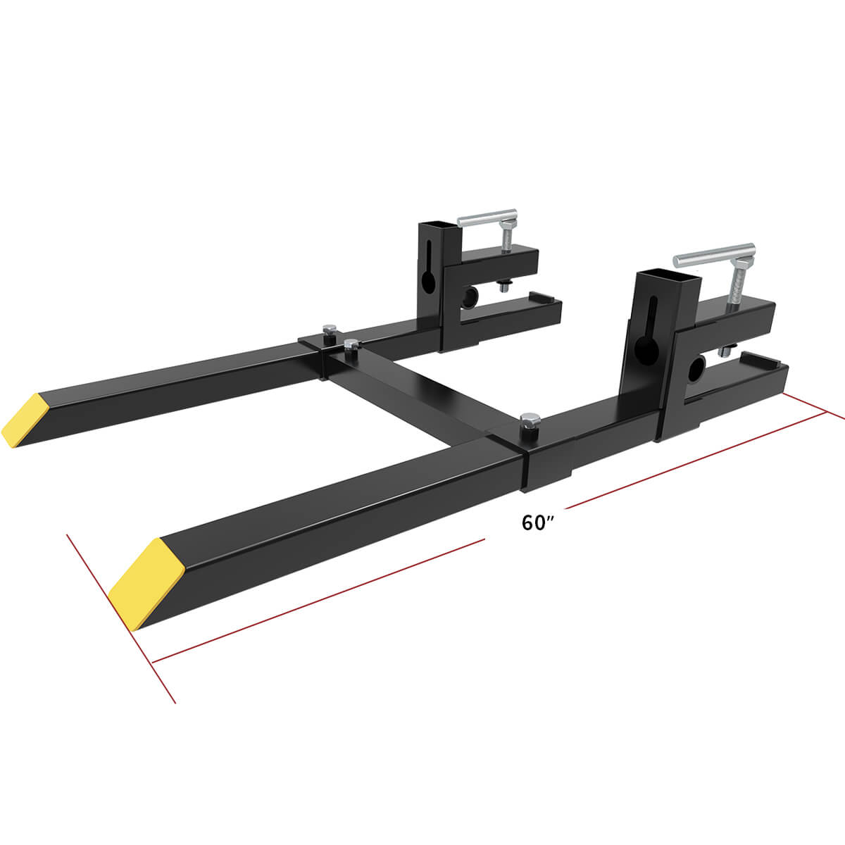 YITAMOTOR 4000lbs Clamp on 60" Pallet Forks with Adjustable Stabilizer Bar