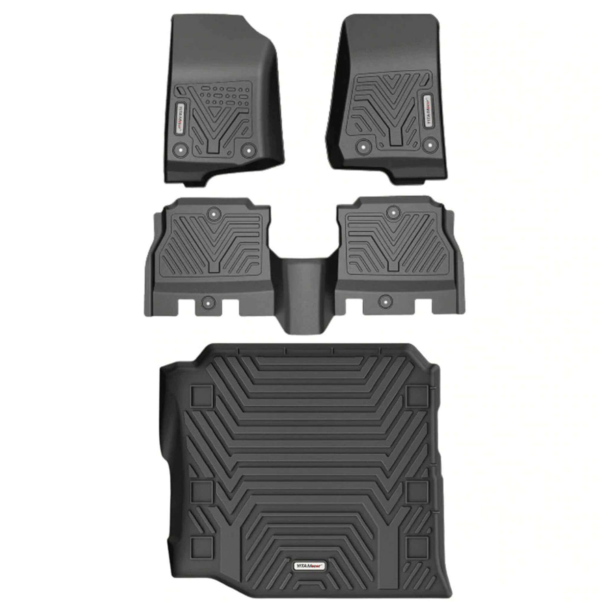 YITAMOTOR 2018-2024 Jeep Wrangler JL 4-Door Cargo Liner Floor Mats, All-Weather Protection