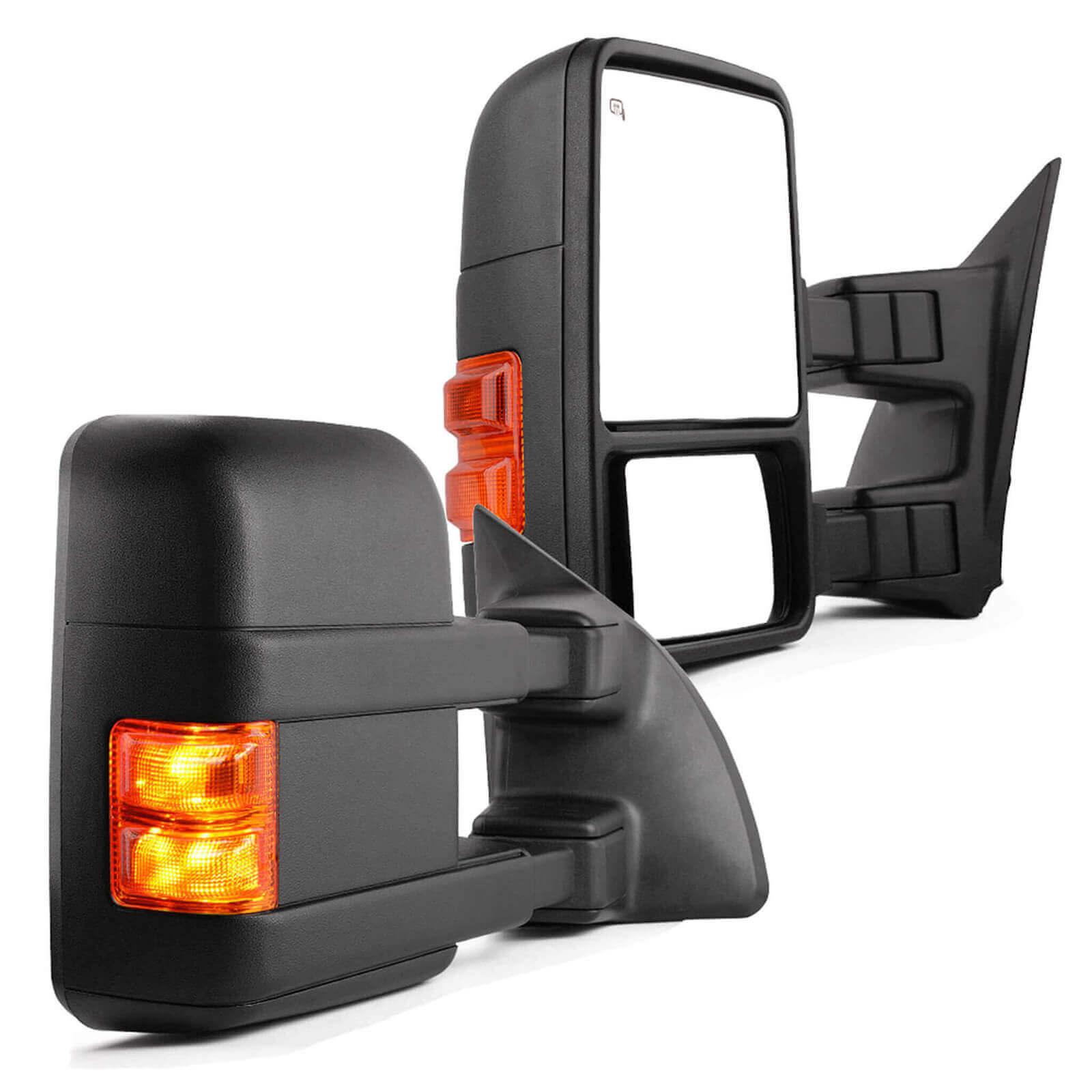 YITAMOTOR 99-07 Ford F250 F350 F450 F550 Super Duty Extendable Tow Mirrors Powered Heated with Turn Signal