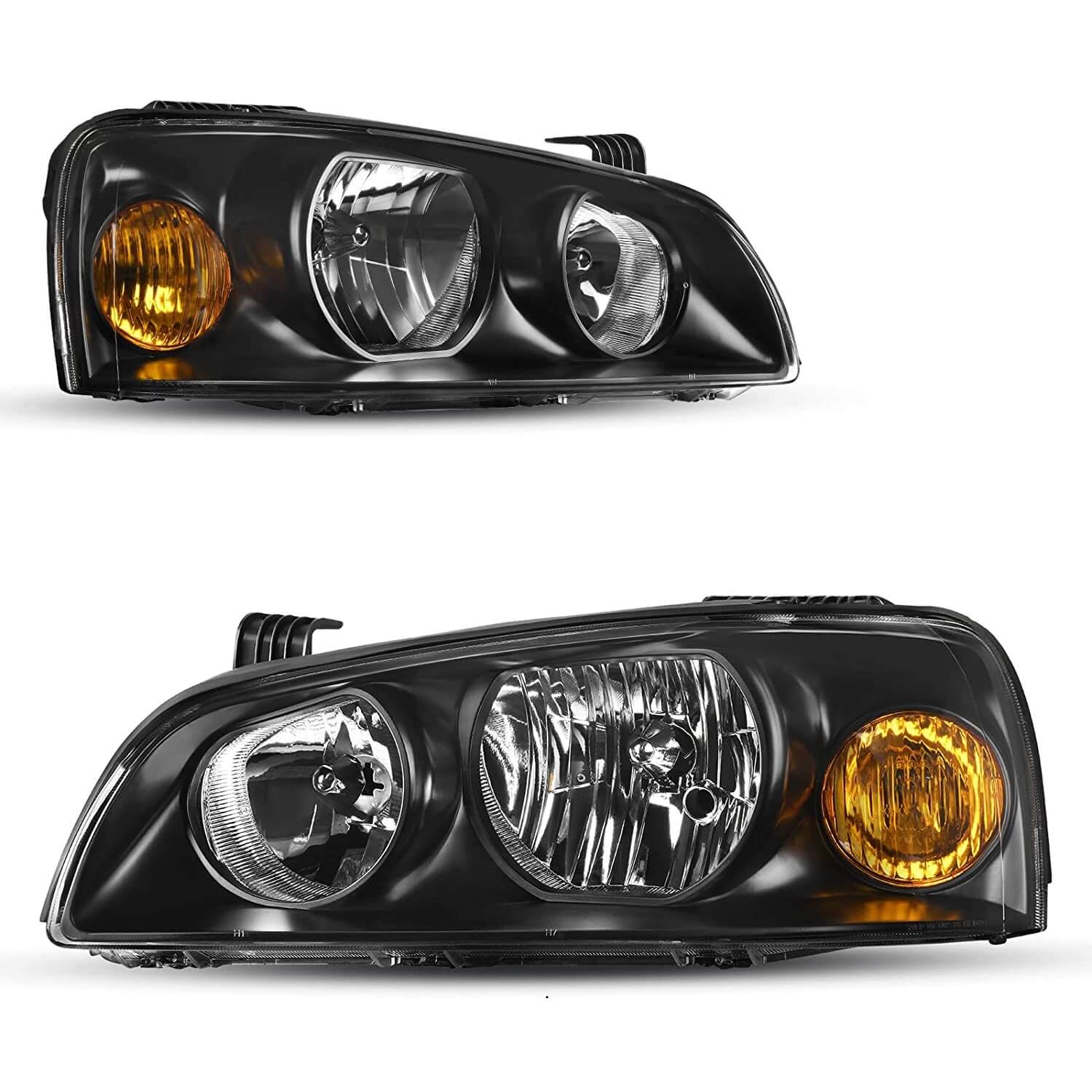 YITAMOTOR 2004-2006 Hyundai Elantra Headlight Assembly Black Housing Clear Lens Headlamp