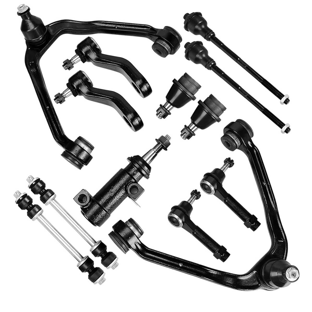 YITAMOTOR 13pcs 1999-2006 Chevy Silverado / GMC Sierra 1500 Front Upper & Front Lower Suspension Steering Kit