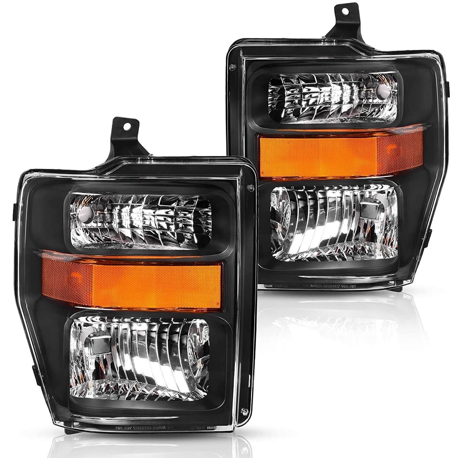 YITAMOTOR 2008-2010 Ford F250 / F350 / F450 Super Duty Headlights Assembly Amber Reflector