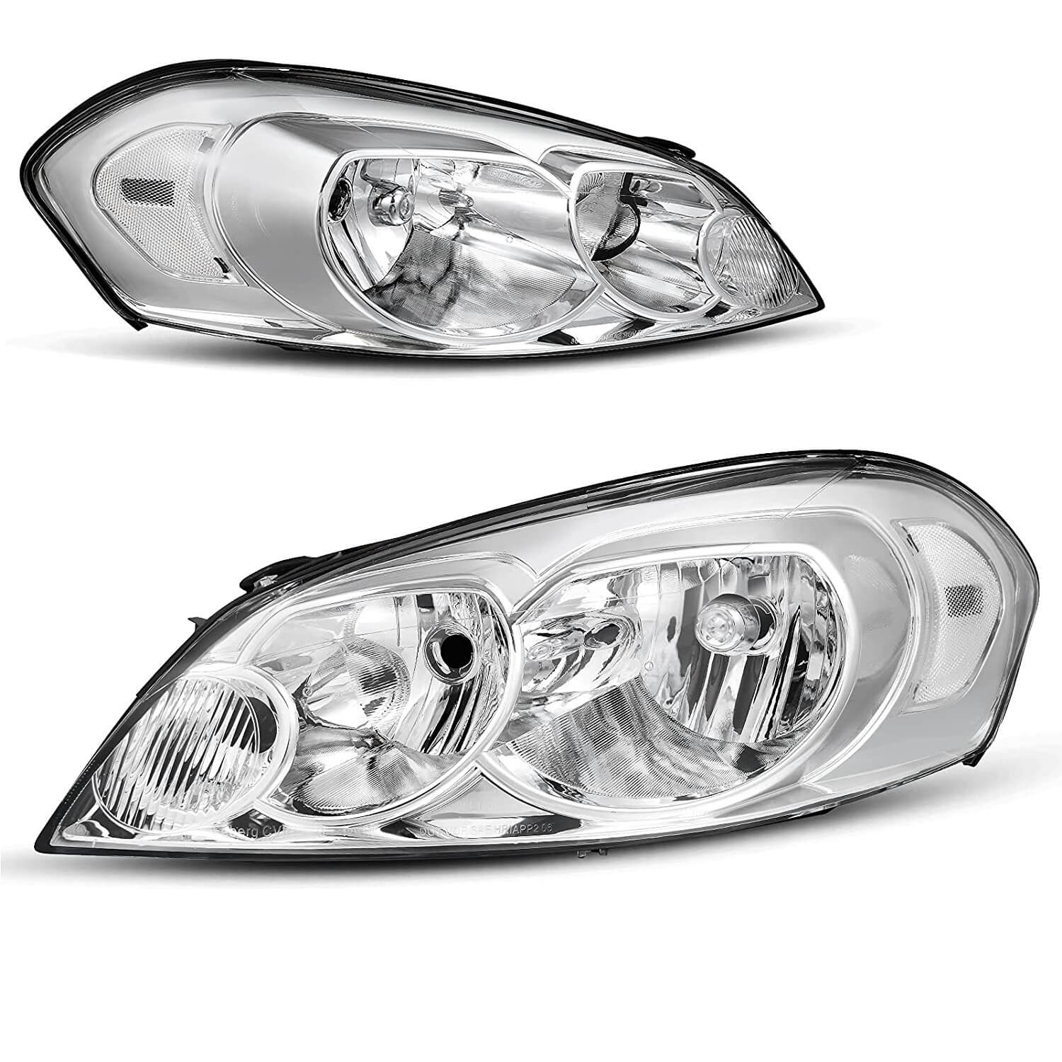 YITAMOTOR 06-13 Chevy Impala / 06 07 Monte Carlo Headlights Assembly Chrome Housing Clear Reflector