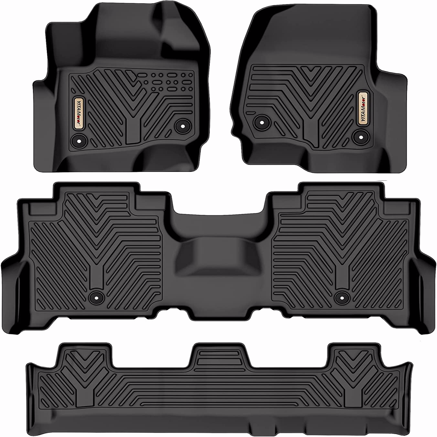 YITAMOTOR 2018-2024 Ford Expedition/Expedition Max with 2nd Row Bench Seat Floor Mats, Front 1st & 2nd 3rd Seat