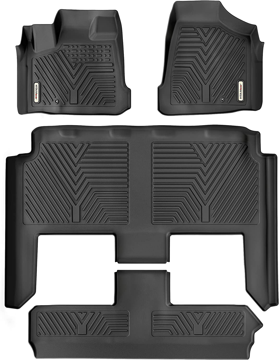 YITAMOTOR 2008-2020 Dodge Grand Caravan/2008-2016 Chrysler Town & Country (Stow'n Go Only) Floor Liners, Included 1st & 2nd 3rd Row