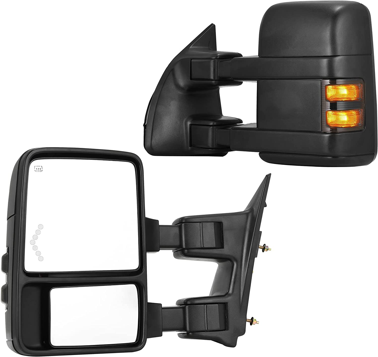 YITAMOTOR Power Heated On-Glass Signal Tow Mirrors for 08-16 Ford F250-F550 Super Duty