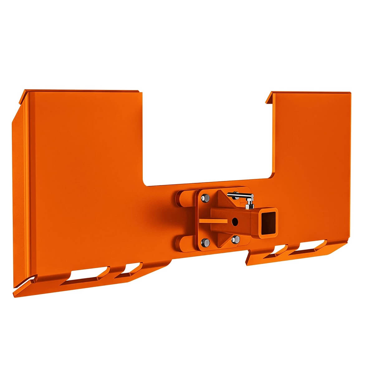 YITAMOTOR Skid Steer 3/8" Thick Mount Plate with 2" Removable Trailer Hitch Receiver, Orange