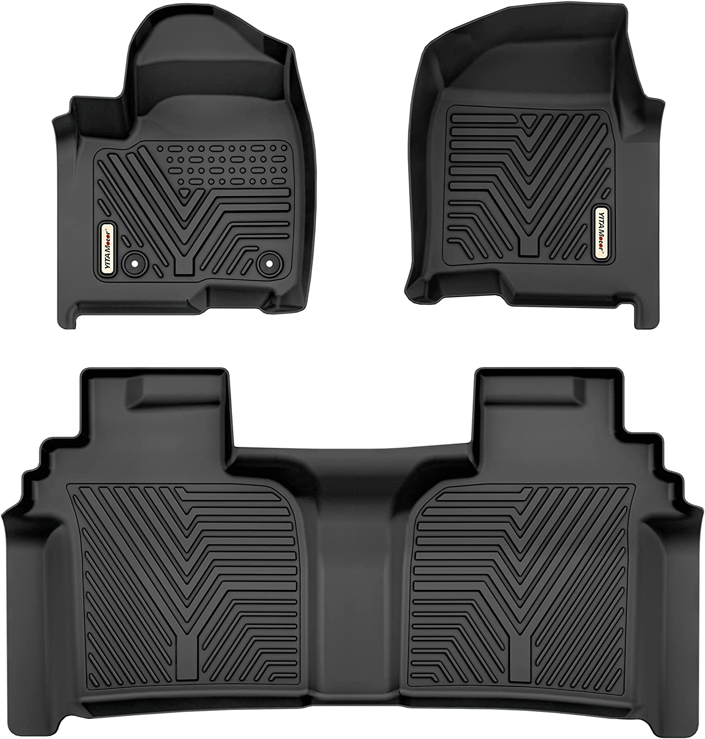 YITAMOTOR 2019-2024 Chevrolet Silverado 1500/GMC Sierra 1500 & 2020-2024 Chevy Silverado/GMC Sierra 2500HD/3500HD Crew Cab Floor Mats