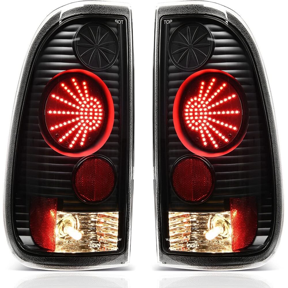 YITAMOTOR LED Tail Lights 1997-2003 Ford F150 (Fits Styleside Models ONLY) Black Smoke Pair Taillights