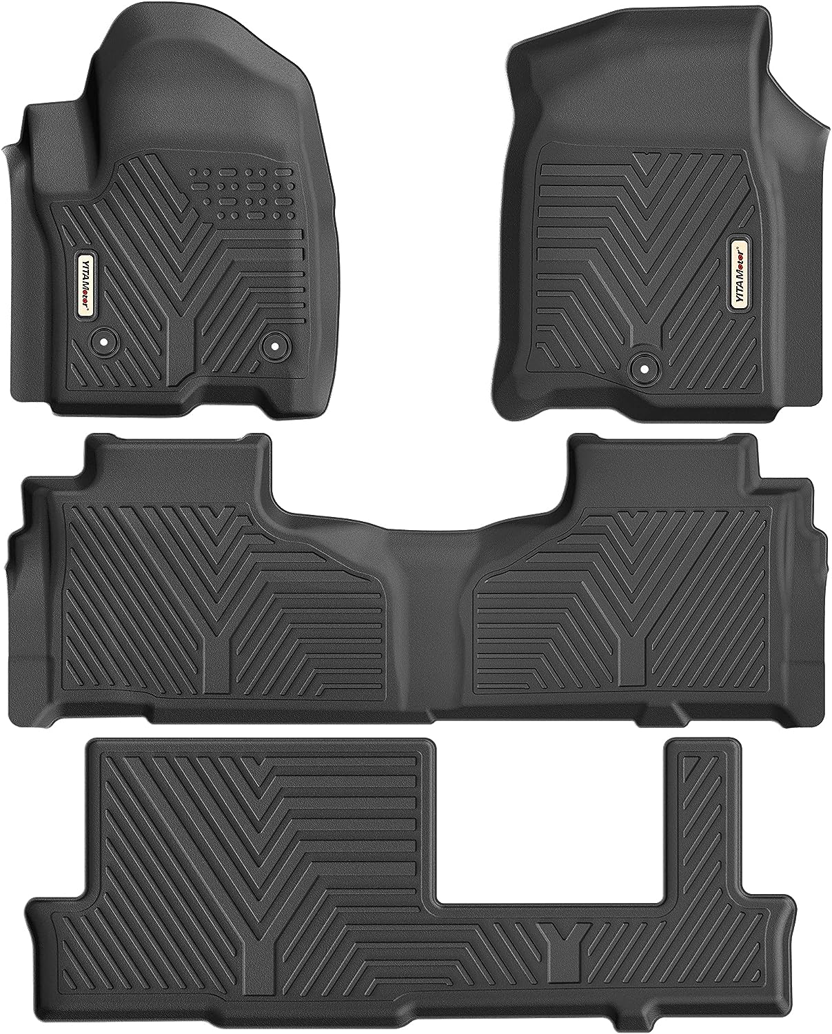 YITAMOTOR For 2021-2023 Chevy Tahoe / GMC Yukon Floor Mats Bench Seat Black TPE Rubber Liners